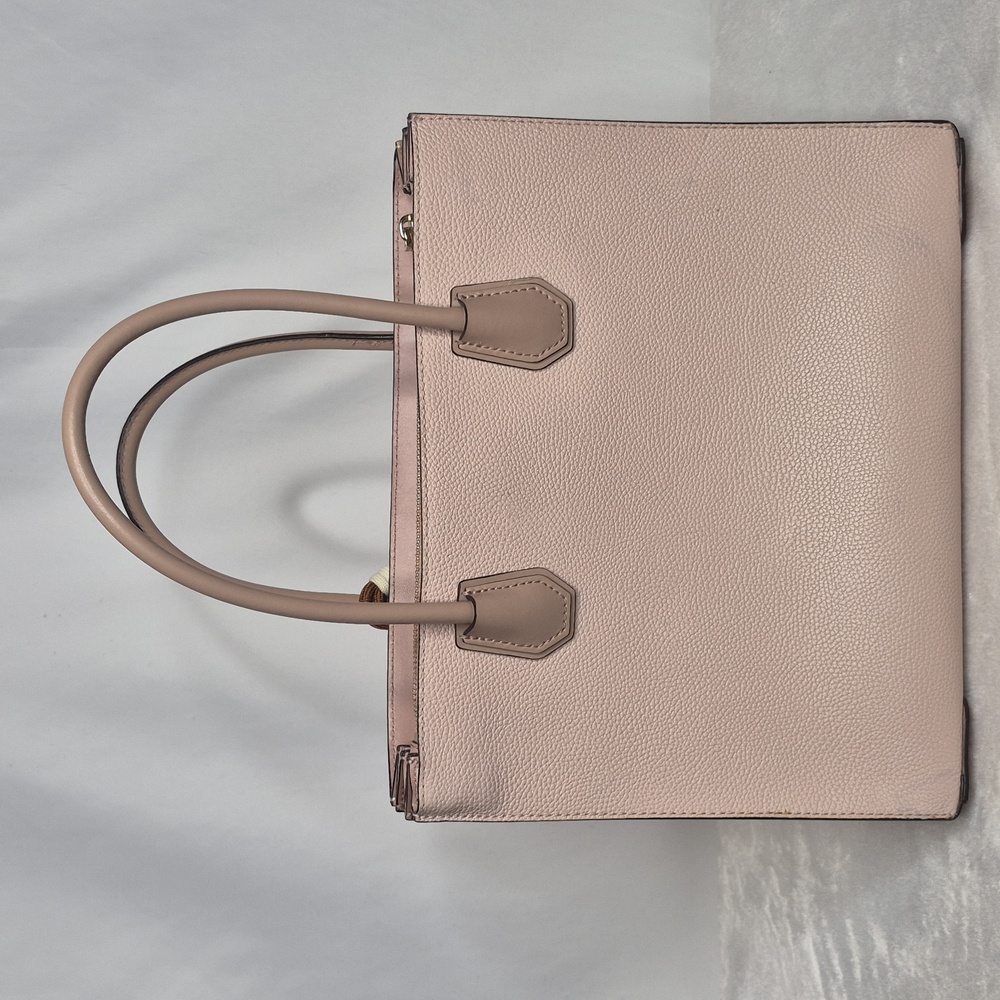 Michael Kors Mercer Blush Pink Tanish Tote with Bear Charm - Picture 9 of 17